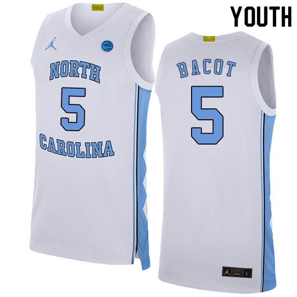 2020 Youth #5 Armando Bacot North Carolina Tar Heels College Basketball Jerseys Sale-White - Click Image to Close